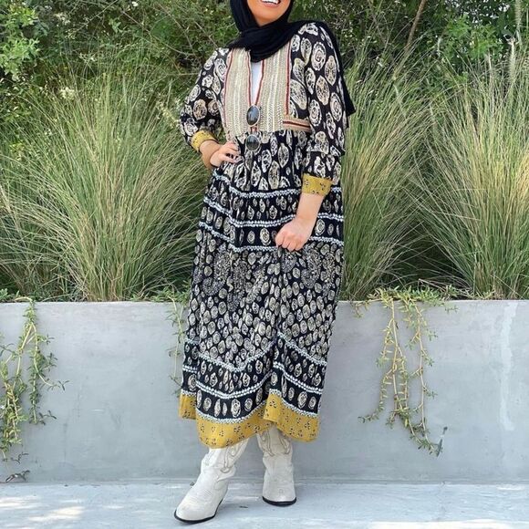 Zara Embroidered Dress Kaftan New Print - Picture 4 of 11